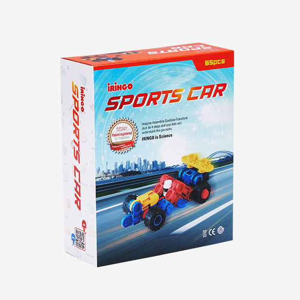 IRINGO New Sports Car – 5-in-1 Lernbaustein Fahrzeugserie (65 Teile)