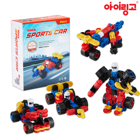 IRINGO New Sports Car – 5-in-1 Lernbaustein Fahrzeugserie (65 Teile)