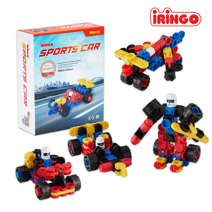 IRINGO New Sports Car – 6 Modelle in 1 Set (65 Teile)