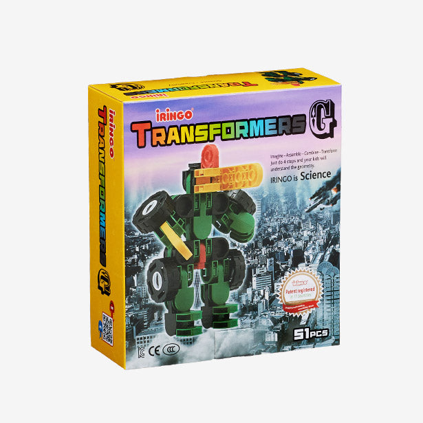 IRINGO Transformers G – 3-in-1 Transformierbares Lernbaustein-Set (51 Teile)