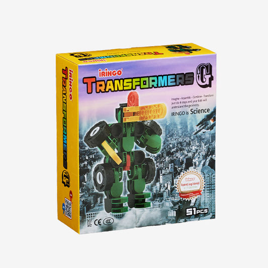 IRINGO Transformers G – 3-in-1 Transformierbares Lernbaustein-Set (51 Teile)